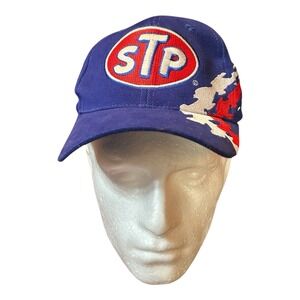Vintage NASCAR STP Racing 43 Hat Blue Red And White Splash Cap John Andretti